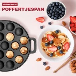 MM Brands Poffertjespan - Poffertjesmaker - Inductie / Oven / BBQ - Inclusief Handvat, Borstel En Vorken -Le Creuset Winkel 1200x1200 936
