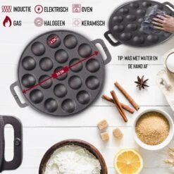 Rednas Poffertjespan Pakket - Incl. Luxe Giftbox - Incl.Bakkwast/Vork/Doseerfles - RVS/Gietijzer -Le Creuset Winkel 1200x1200 948