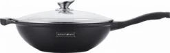 Royalty Line Marble Coating Wokpan - Met Glazen Deksel - Zwart - 32 Cm -Le Creuset Winkel 1200x381