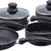 Herzberg HG-5003BK: 8 Pieces Marble Cookware Set - Black -Le Creuset Winkel 1200x447 1