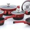 Herenthal Pannenset Inductie - Luxe 10-delige Koekenpan Inductie - Voor Alle Warmtebronnen - Pannen Met Glazen Deksels En Koudgrepen - Rood / Zwart- 6 Pannen -Le Creuset Winkel 1200x580