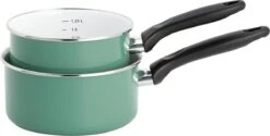 Lite-Body Magnus 2-delige Steelpannenset - Ø16 CM En Ø18 CM- Emaille - Olijf Groen - Inductie -Le Creuset Winkel 1200x607 2