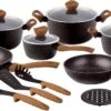 15 Delig Pannenset - Marmeren Coating - Hapjespan - Kookpan - Marmeren Coating - Met Glazen Deksels - Zwart -Le Creuset Winkel 1200x627