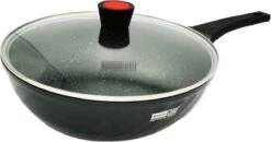 Marble Coating Wokpan Inductie - Met Glazen Deksel - Zwart - 30 Cm -Le Creuset Winkel 1200x632 1