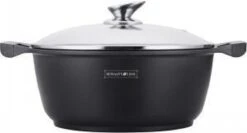 Royalty Line - Marble Soep/braadpan - Met Glazen Deksel Zwart - 24 CM. RL-BS24ML -Le Creuset Winkel 1200x644 2