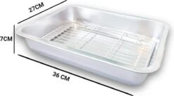 YUGN COMBI Set Braadslede Ovenschaal Combi Braadslee Oven Set - 2x Braadslede Met Rooster Voor Ovengerechten - 36x27x7CM En 40x30x7CM En Inclusief Bakkwast - Cadeau- Cadeautip -Le Creuset Winkel 1200x666 10