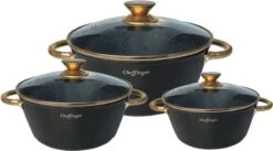 Cheffinger Luxe Braadpannen Set - Rose Gold Line - 6 Delig - Inclusief Deksel - Inductie - 20, 24 & 28CM -Le Creuset Winkel 1200x666