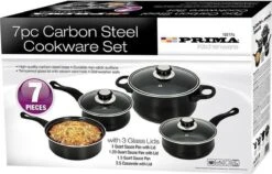 Prima Pannenset 7 Delig - Kleine Pannen - Zwart - Antiaanbaklaag - Kookset - Met Deksel - Kookpannen - Sauspan - Cadeau Voor Man En Vrouw -Le Creuset Winkel 1200x768 1