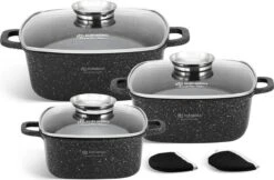 Edënbërg Stonetec Line - 8-delige Luxe Pannenset Van Gesmeed Aluminium - Zwart -Le Creuset Winkel 1200x786 1