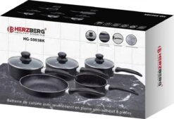 Herzberg HG-5003BK: 8 Pieces Marble Cookware Set - Black -Le Creuset Winkel 1200x819 2