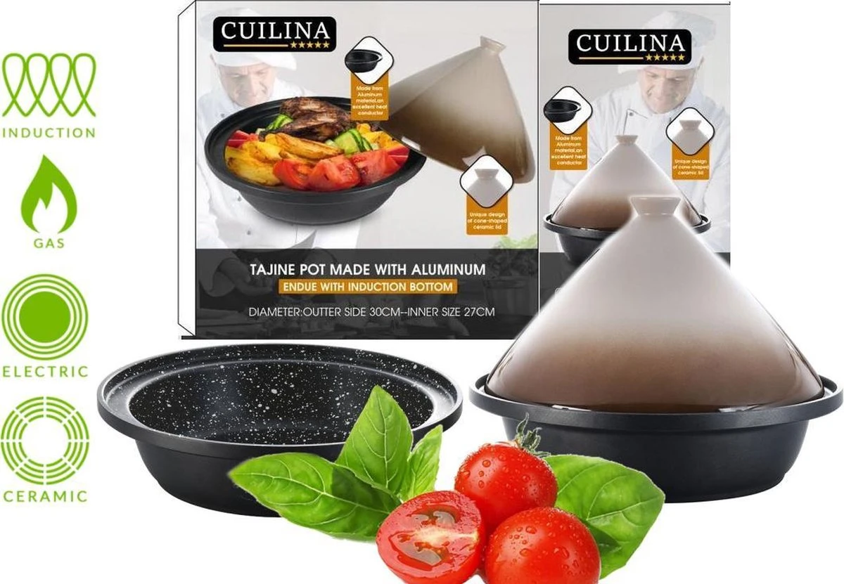 CUILINA Tajine Ø 30 Cm Geschikt Voor Alle Kookplaten, Inclusief Inductie. 5 CUILINA Tajine Ø 30 Cm Geschikt Voor Alle Kookplaten, Inclusief Inductie. - Afbeelding 3