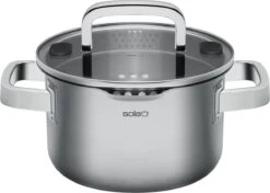 Sola Pannenset Juvia - 4 Delig - Ø 16,16,18,20 Cm - Zilver - RVS - Sandwichbodem -Le Creuset Winkel 1200x854