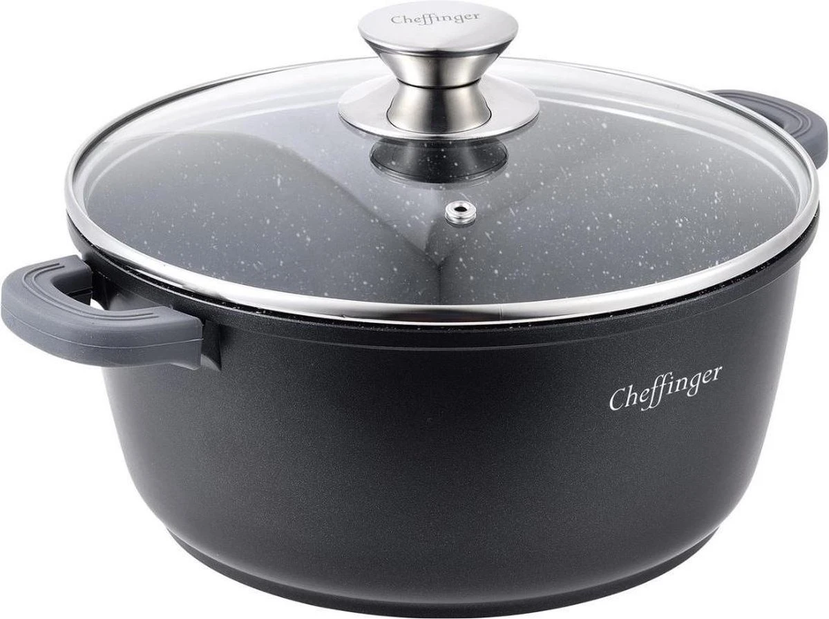 Cheffinger 28cm Kookpot / Braadpan - CF-DC28 4 Cheffinger 28cm Kookpot / Braadpan - CF-DC28 - Afbeelding 2