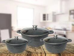 Cheffinger Steelpan Set 6-delig - 20-24-28cm - Zwart -Le Creuset Winkel 1200x914 5