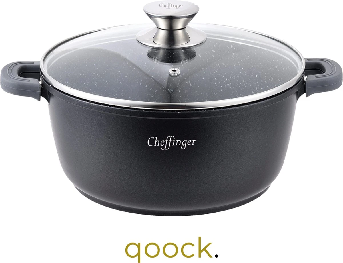 Cheffinger Cooking | Braadpan Met Deksel | 28cm | Alle Warmtebronnen |DC28 3 Cheffinger Cooking | Braadpan Met Deksel | 28cm | Alle Warmtebronnen |DC28