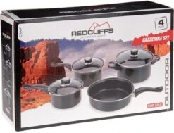 Redcliffs 4-delige Pannenset - Met 3 Glazen Deksels - Anti-Aanbaklaag - Camping/ Kamperen - Steelpannen, Hapjespan, Kookpan -Le Creuset Winkel 1200x918 9