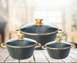 Cheffinger Luxe Braadpannen Set - Rose Gold Line - 6 Delig - Inclusief Deksel - Inductie - 20, 24 & 28CM -Le Creuset Winkel 1200x982