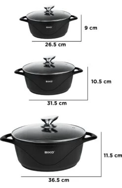BIKO - Smile Pannen 8 Delige Pannenset - Braadpan - Zwart -Le Creuset Winkel 779x1200