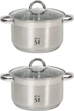 Luxe Kleine RVS Kookpan/pan Loa Met Glazen Deksel 20 Cm 3,9 Liter - Kookpannen/sauspannetje - Koken - Keukengerei -Le Creuset Winkel 802x1200