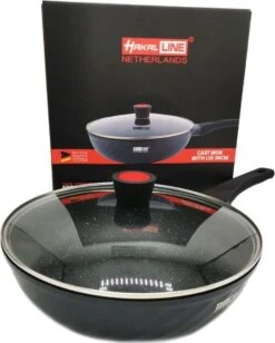 Marble Coating Wokpan Inductie - Met Glazen Deksel - Zwart - 30 Cm -Le Creuset Winkel 961x1200